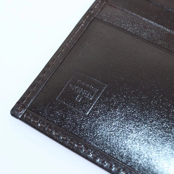 FENDI Zucca Canvas Long Wallet Black Brown Silver Auth am6788 - Picture 11 of 16